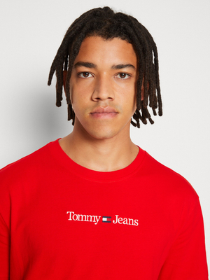 Tommy Jeans pánské červené triko - M (XNL)