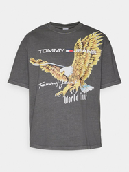 Tommy Jeans pánské šedé triko VINTAGE EAGLE  - M (PUB)