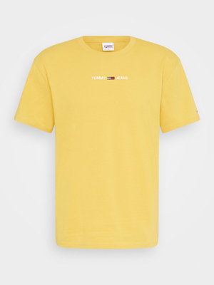 Tommy Jeans pánské žluté triko - S (ZFZ)