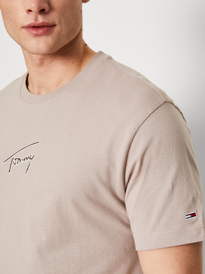 Tommy Jeans pánské béžové triko SIGNATURE - L (RAZ)