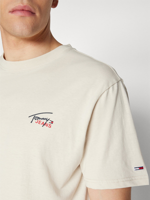 Tommy Jeans pánské béžové triko - L (ACG)