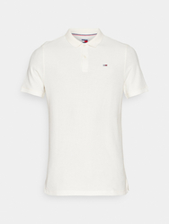 Tommy Jeans pánské bílé polotričko - L (YBR)