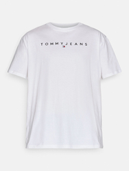 Tommy Jeans pánské bílé tričko LINEAR LOGO - S (YBR)