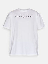 Tommy Jeans pánské bílé tričko LINEAR LOGO - L (YBR)