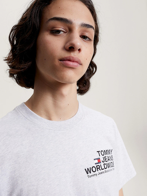 Tommy Jeans pánské bílé triko  - XL (YBR)