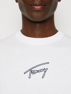 Tommy Jeans pánské bílé triko SIGNATURE  - XL (YBR)