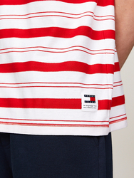 Tommy Jeans pánské bílo-červené tričko - L (XNL)