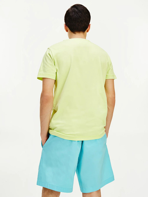 Tommy Jeans pánské fosforové tričko CHEST LOGO - XL (LT3)
