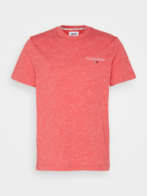 Tommy Jeans pánské melírované tmavě růžové triko - L (TJN)