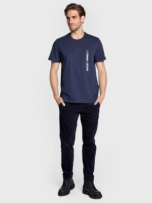 Tommy Jeans pánské modré tričko ENTRY VERTICLE - S (C87)