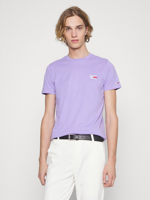 Tommy Jeans pánské světle fialové tričko CHEST LOGO - S (VLK)