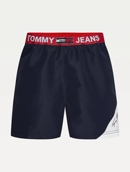 Tommy Jeans pánské tmavě modré plavky SF MEDIUM DRAWSTRING - S (DW5)