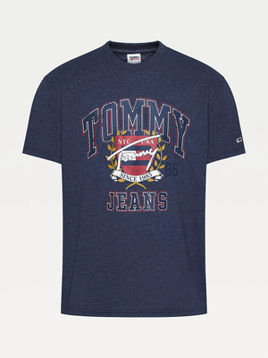 Tommy Jeans pánské tmavě modré triko VINTAGE WASHED COLLEGE  - M (C87)