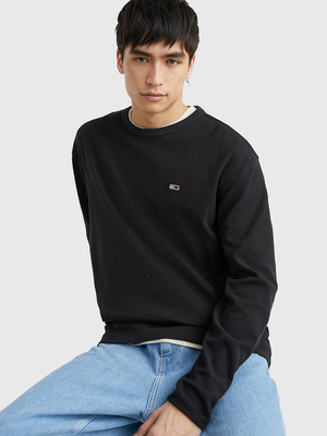 Tommy Jeans pánský černý tenký svetr - XXL (BDS)