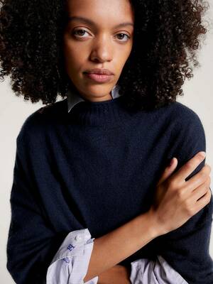 Tommy Hilfiger dámské tmavě modré vlněné šaty  - L (DW5)