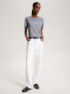 Tommy Hilfiger dámské šedé tričko - S (PJ8)