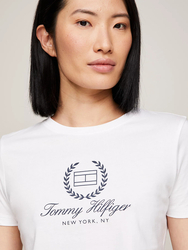 Tommy Hilfiger dámské bílé triko  - XL (YCF)
