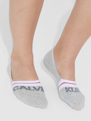 Calvin Klein dámské šedé ponožky - ONESIZE (GREEN/)