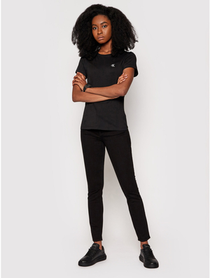 Calvin Klein dámské černé tričko Embroidery - XS (BAE)