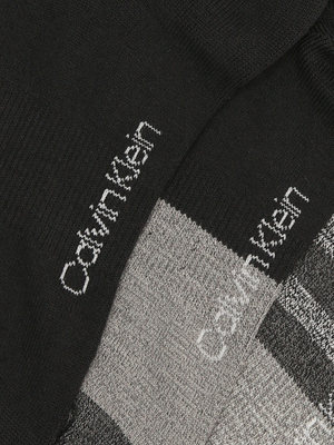 Calvin Klein pánské šedo černé ponožky 3pack - ONE (001)
