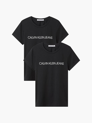 Calvin Klein dámská černá trička 2 pack - XS (BEH)