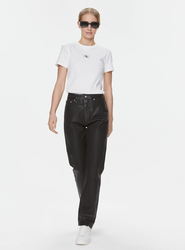 Calvin Klein dámské bílé žebrované tričko - M (YAF)