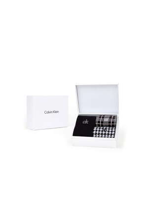 Calvin Klein dámské vzorované ponožky 3 pack - 999 (001)