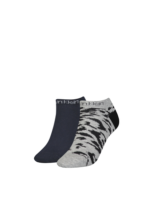 Calvin Klein dámské černo šedé ponožky 2 pack - ONE (BLA)