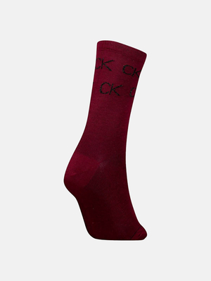 Calvin Klein dámské vínové ponožky - ONE (003)