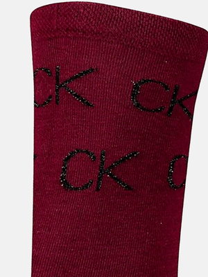 Calvin Klein dámské vínové ponožky - ONE (003)