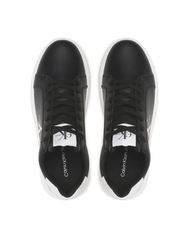 Calvin Klein pánské černé kožené tenisky CHUNKY CUPSOLE MONOLOGO - 41 (0GJ)
