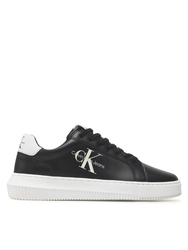 Calvin Klein pánské černé kožené tenisky CHUNKY CUPSOLE MONOLOGO - 41 (0GJ)