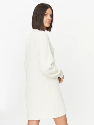 Calvin Klein dámské úpletové bílé šaty - L (YBI)
