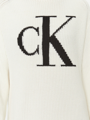 Calvin Klein dámské úpletové bílé šaty - L (YBI)