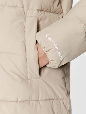 Calvin Klein dámský béžový kabát - L (PED)
