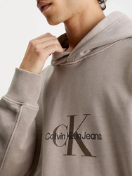 Calvin Klein pánská hnědá mikina MONOLOGO MINERAL DYE - L (PE5)