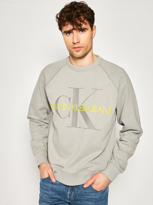 Calvin Klein pánská šedá mikina Monogram - XXL (PS7)