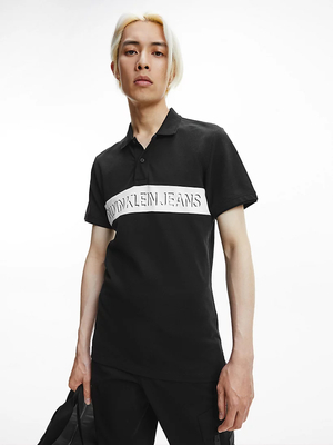 Calvin Klein pánské černé polo tričko - L (BEH)