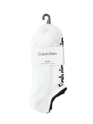 Calvin Klein pánské bílé ponožky 3pack - ONE (002)