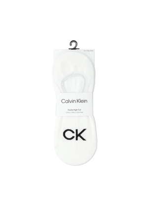 Calvin Klein pánské bílé ponožky 3 pack - ONESIZE (002)