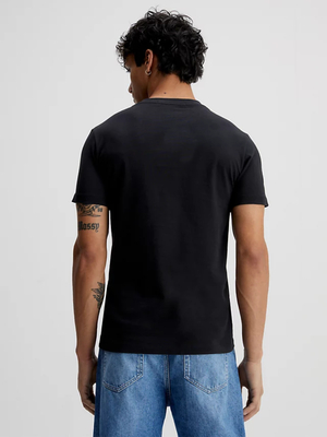 Calvin Klein pánské černé tričko TRANSPARENT STRIPE LOGO - S (BEH)