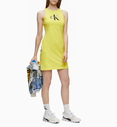 Calvin Klein dámské žluté strečové šaty - L (ZHN)
