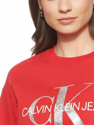 Calvin Klein dámská červená mikina Silver - M (688)