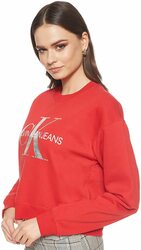 Calvin Klein dámská červená mikina Silver - M (688)