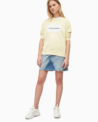 Calvin Klein dámská žlutá mikina Institutional - L (701)