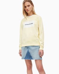 Calvin Klein dámská žlutá mikina Institutional - L (701)