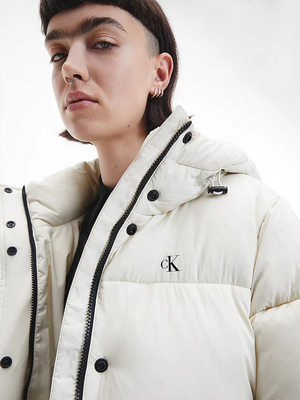 Calvin Klein dámská krémová bunda - L (ACF)