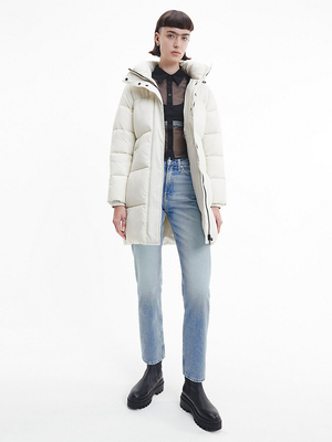 Calvin Klein dámská krémová bunda - M (ACF)
