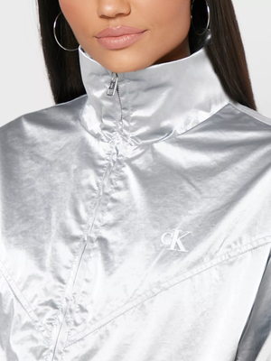 Calvin Klein dámská stříbrná bunda - L (0IN)