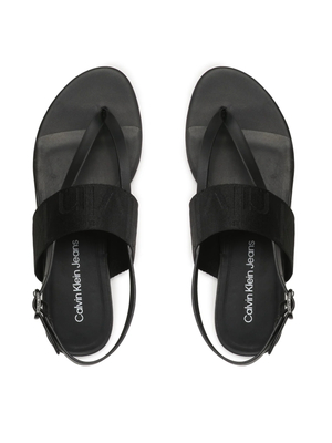 Calvin Klein dámské černé sandály FLAT SANDAL TOEPOST WEBBING - 36 (BDS)